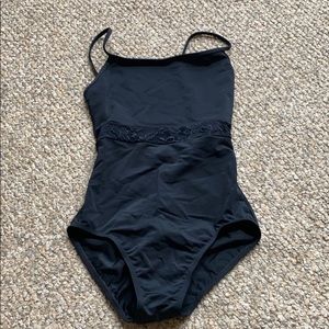 Adult black dance leotard